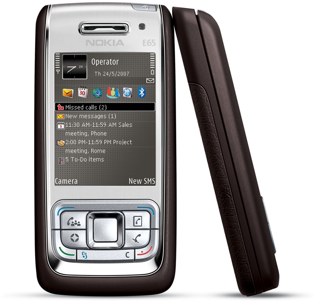 Nokia E65, mudel, mis on pärit iPhone'i turuletoomisega samal ajal