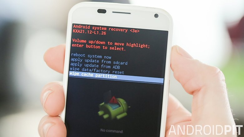 AndroidPIT Moto X tühjendab vahemälu partitsiooni