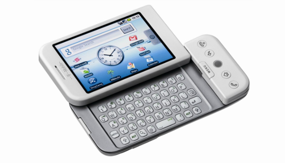 Esimene Androidi telefon on HTC T-Mobile G1; Seadmel on fotode libistamisekraan: Divulgao / T-Mobile