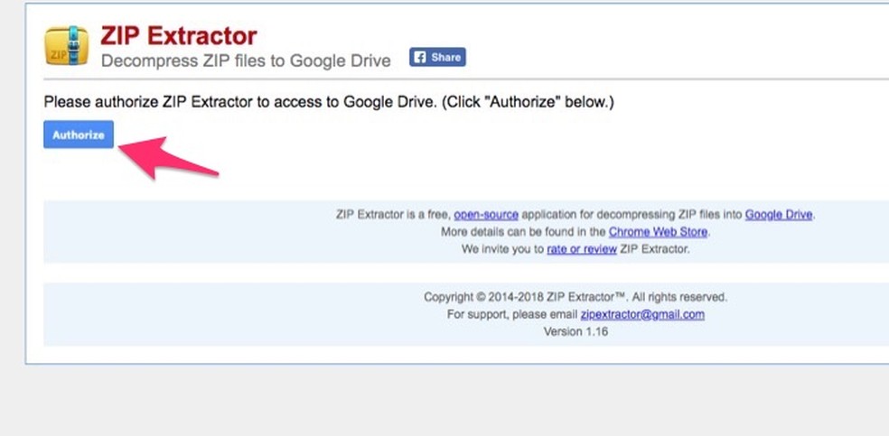 Millal lubada Zip Extractori kasutamiseks Google Photo Drive'is luba anda: Reproduo / Marvin Costa