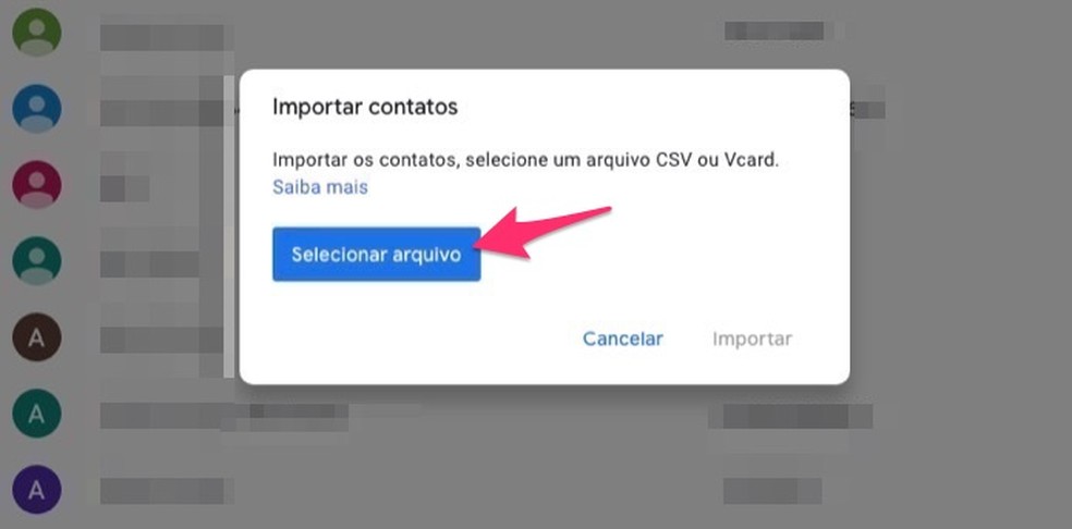 Kui avate arvutifailide uurija, et importida kontaktidega dokumente Gmaili, kasutades rakendust Google'i kontaktfotod: Reproduo / Marvin Costa