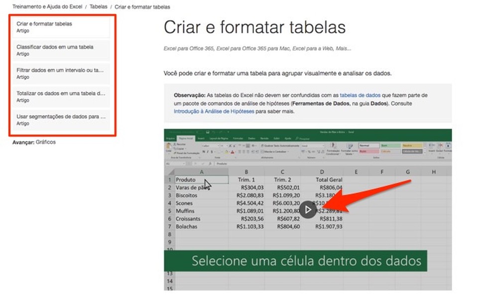 Ekraan Exceli klassiga, mida pakub Microsoft Photo: Reproduo / Marvin Costa