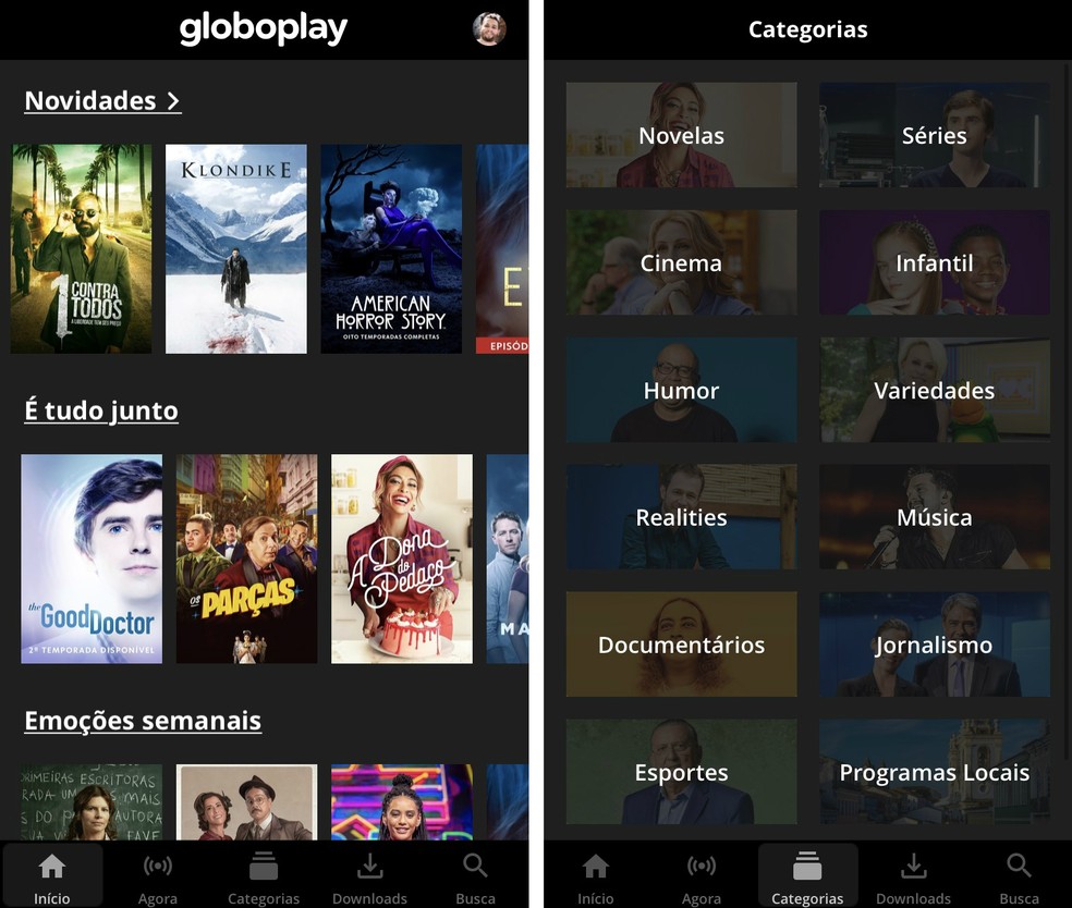 Globoplay võimaldab teil seeriaid ja romaane alla laadida, et neid saaks oma mobiiltelefonil offline vaadata. Foto: Reproduo / Rodrigo Fernandes