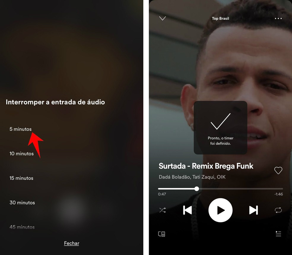Lülitage Spotify taimer sisse iPhone'i fotodel: Reproduo / Rodrigo Fernandes