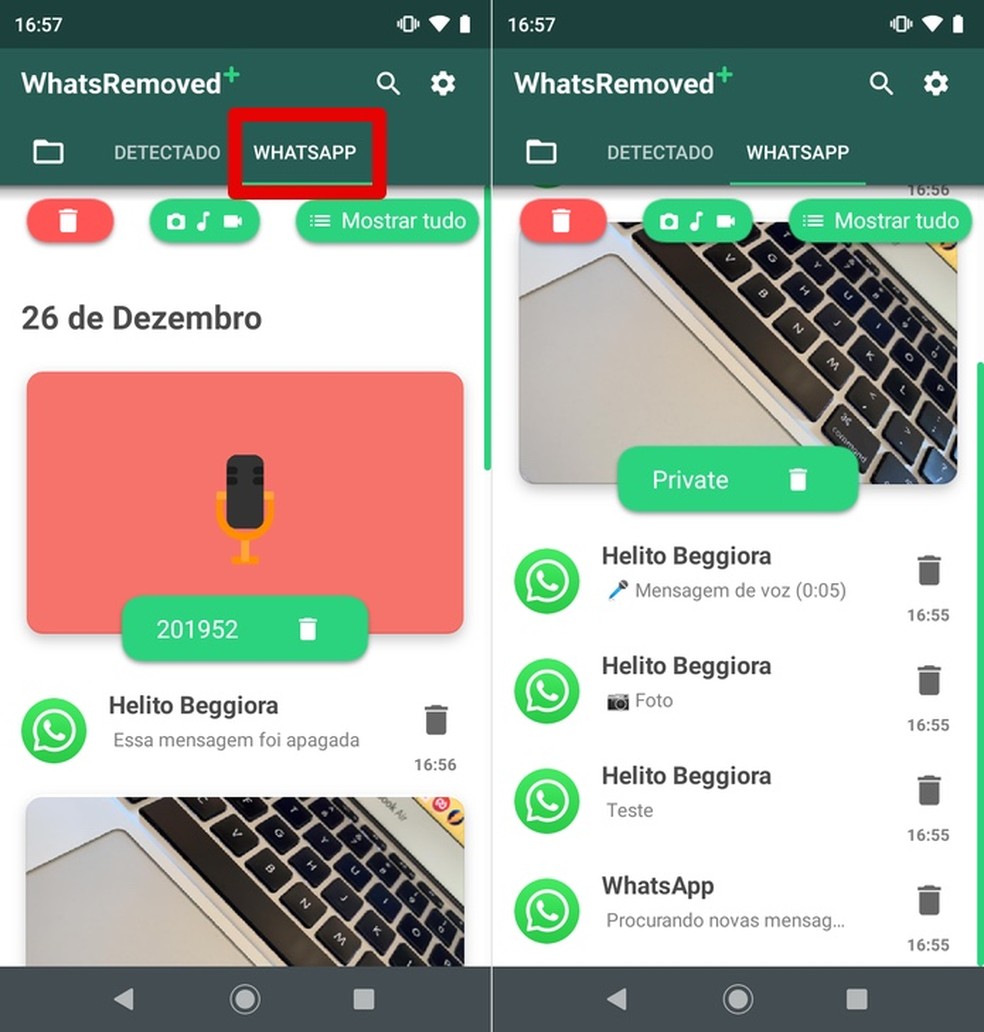 Vaadake, kuidas kustutatud WhatsApi sõnumeid taastada Foto: Reproduo / Helito Beggiora