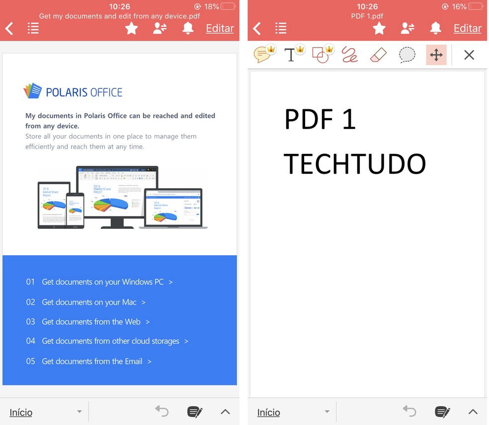 Polaris Office toimib PDF-vormingus avatud fotorakendusena: Reproduo / Rodrigo Fernandes