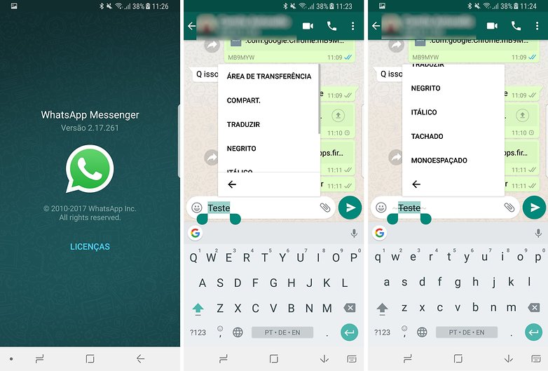 WhatsApp-teksti vorming