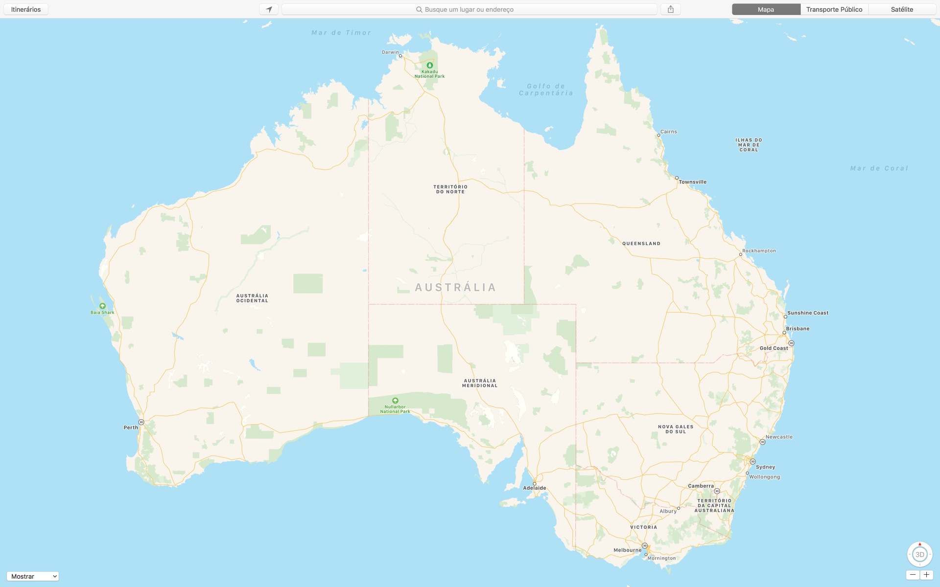 Australia pada peta Apple