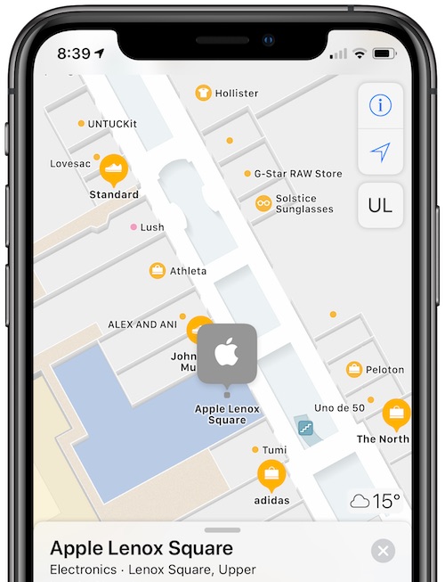 Apple Mapsi sisemise kaardistamise funktsioon