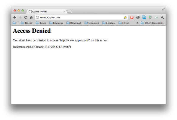 Situs web Apple down