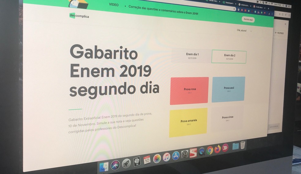 Descomplica veebisait pakub kandidaatidele simulatsiooni, et hinnata tulemusi Enem 2019-l. Foto: Marvin Costa / TechTudo