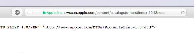 URL, mis näitab macOS 10.13