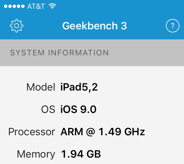 Benchmark iPad mini 4