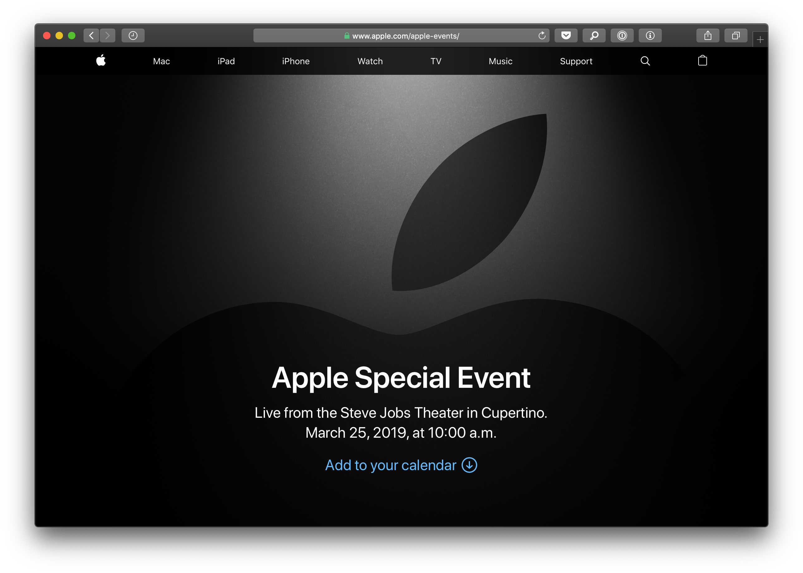 Apple voogesitab sündmusele 