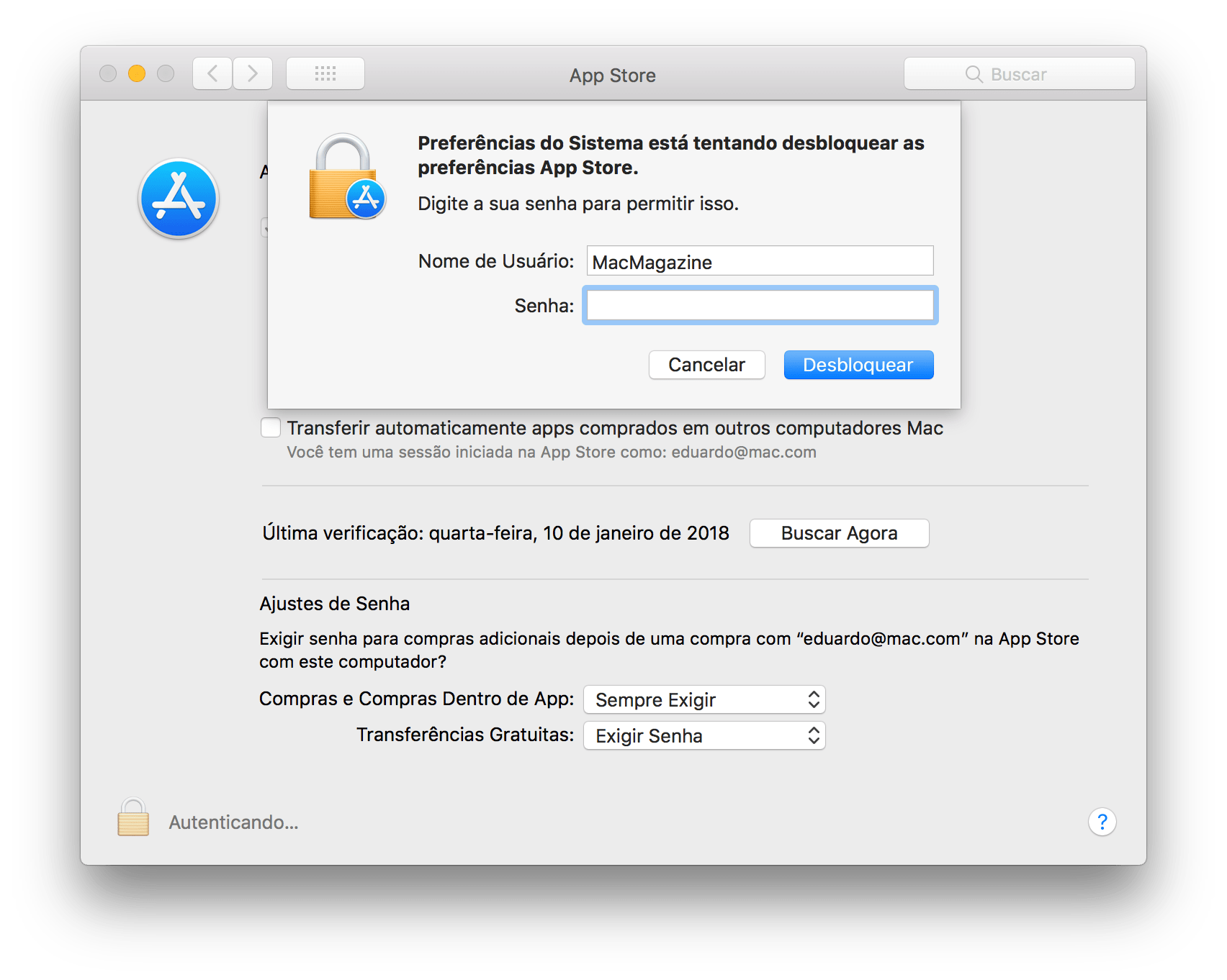Mac App Store'i eelistused macOS High Sierras