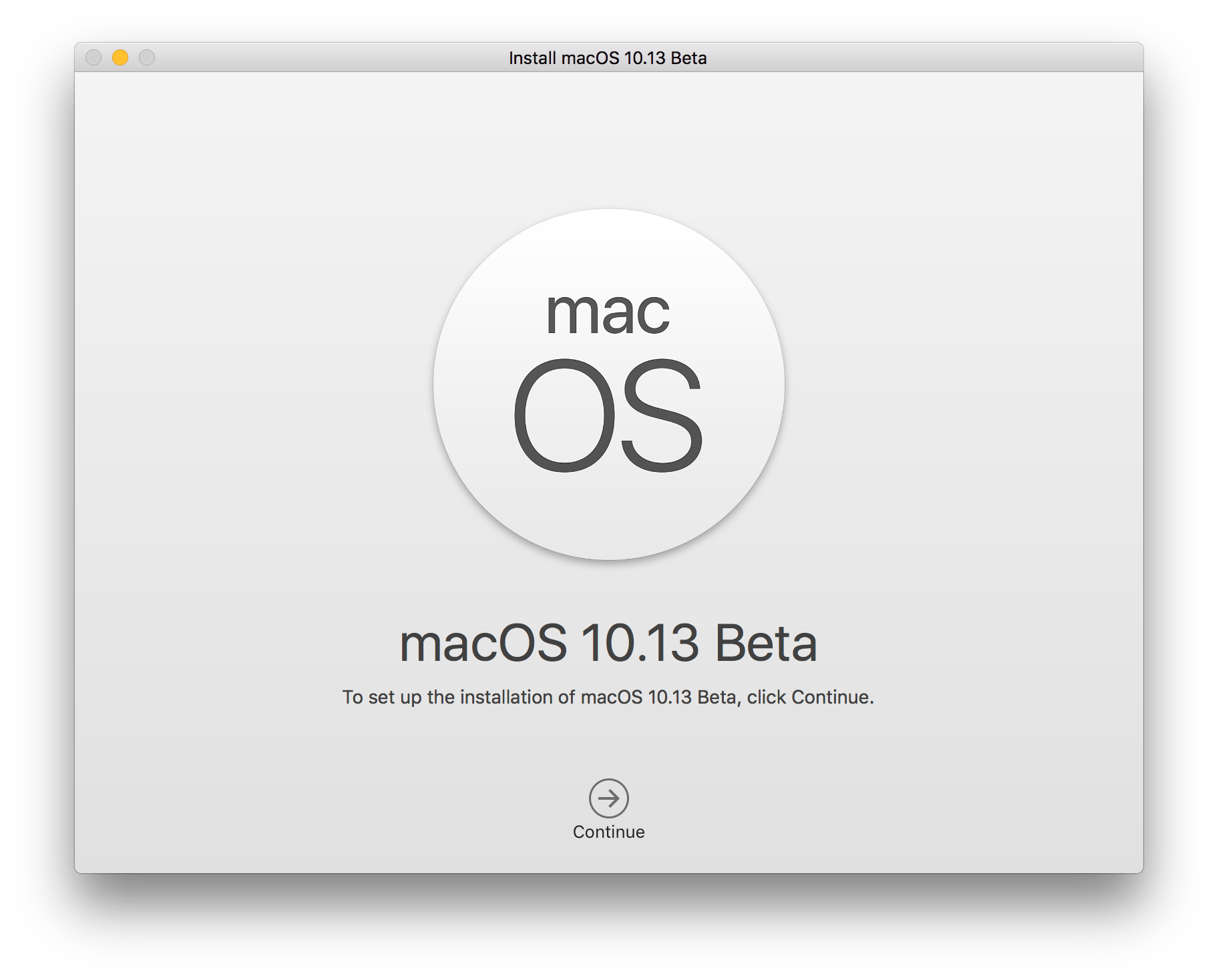 Tangkapan layar MacOS High Sierra 10.13 beta