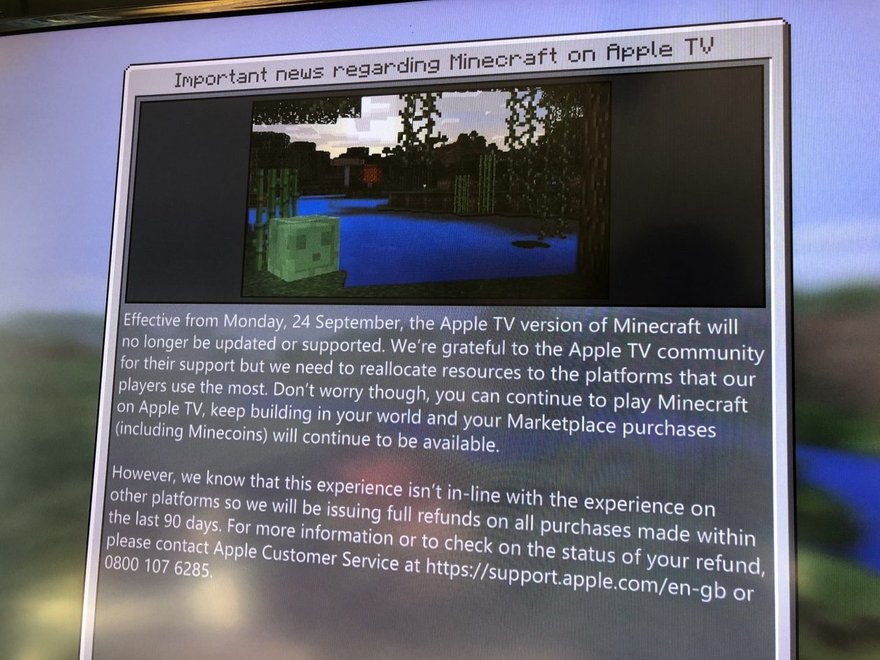 Microsoft eirab Apple TV jaoks mõeldud Minecrafti versiooni