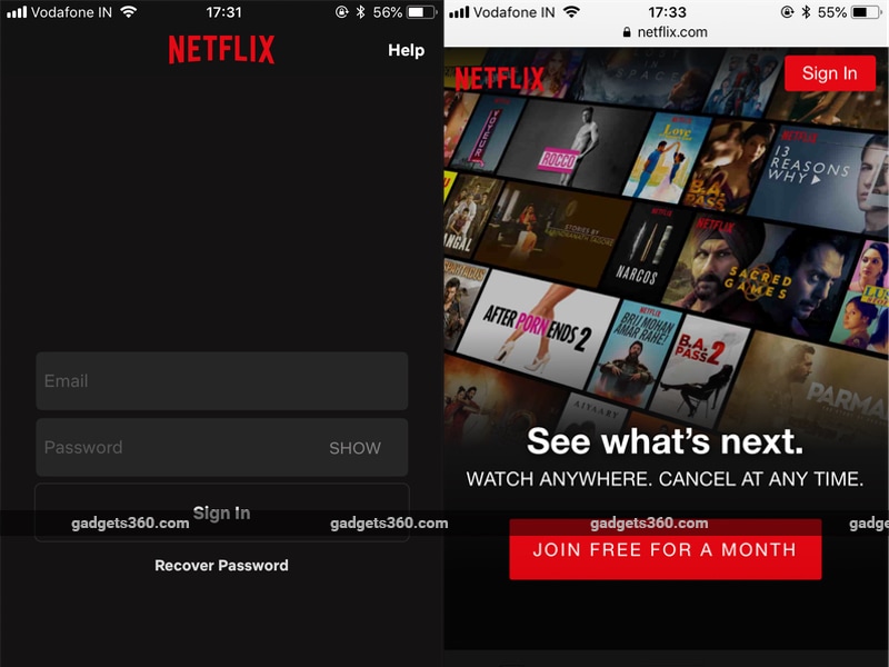 Proovige Netflixi jaoks iPhone'is registreeruda