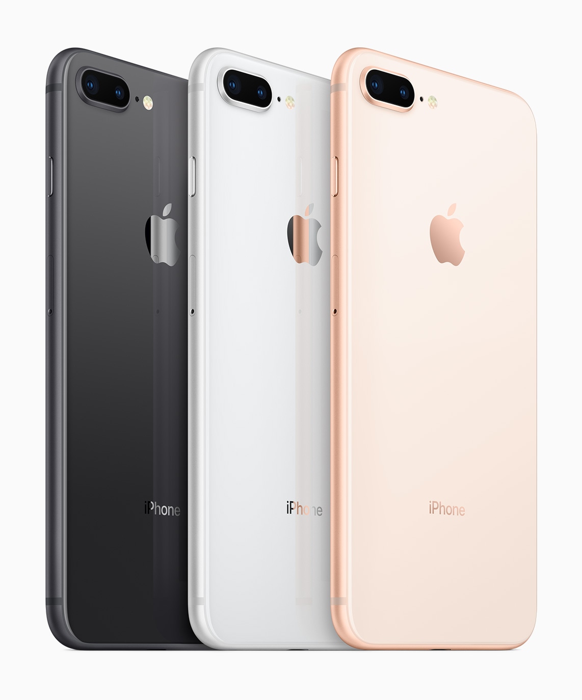 Semua warna iPhone 8 Plus dari belakang secara diagonal