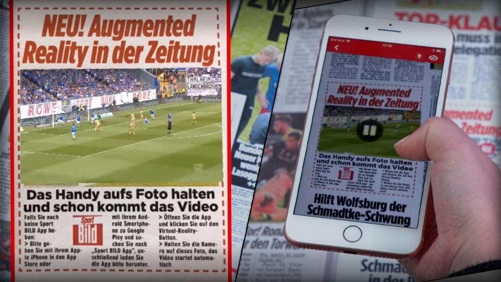 Saksa ajaleht (paber) kasutab Bundesliga eesmärgi näitamiseks liitreaalsust