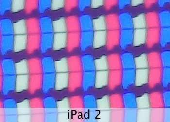 Vaadake iPad 2 ekraani ja uue iPadi mikroskoopilist võrdlust