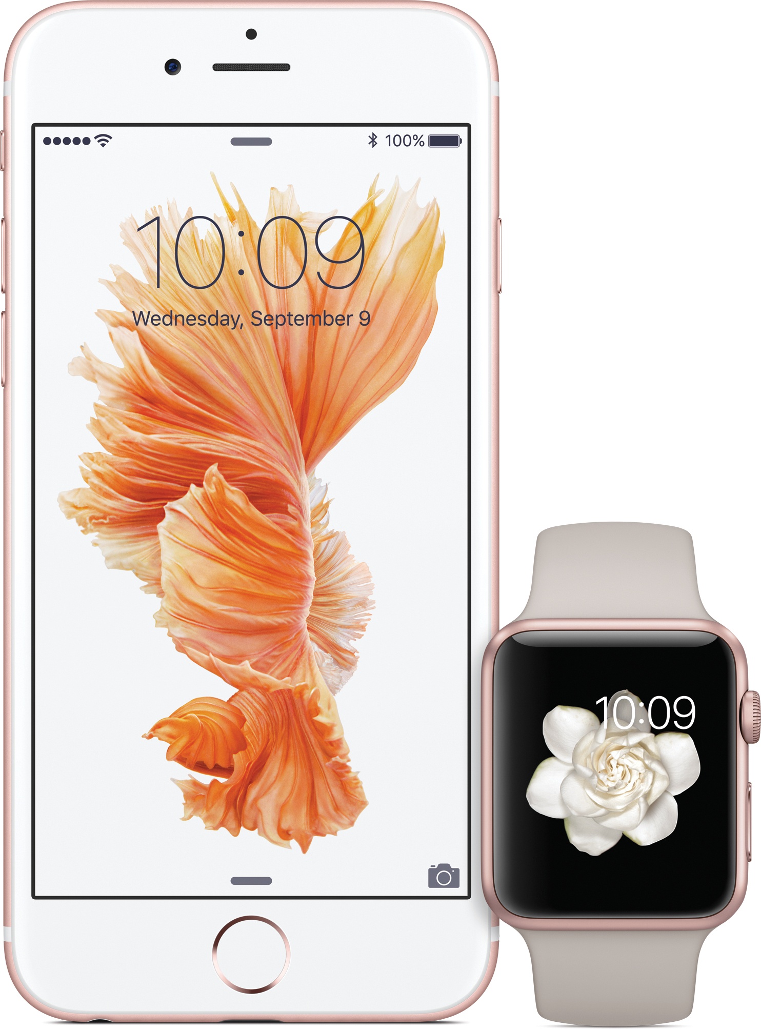iPhone 6s koos Apple Watch Sportiga, roosakuldne