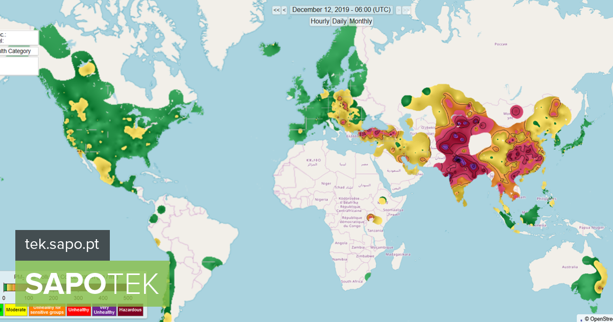 See kaart näitab õhu kvaliteeti reaalajas