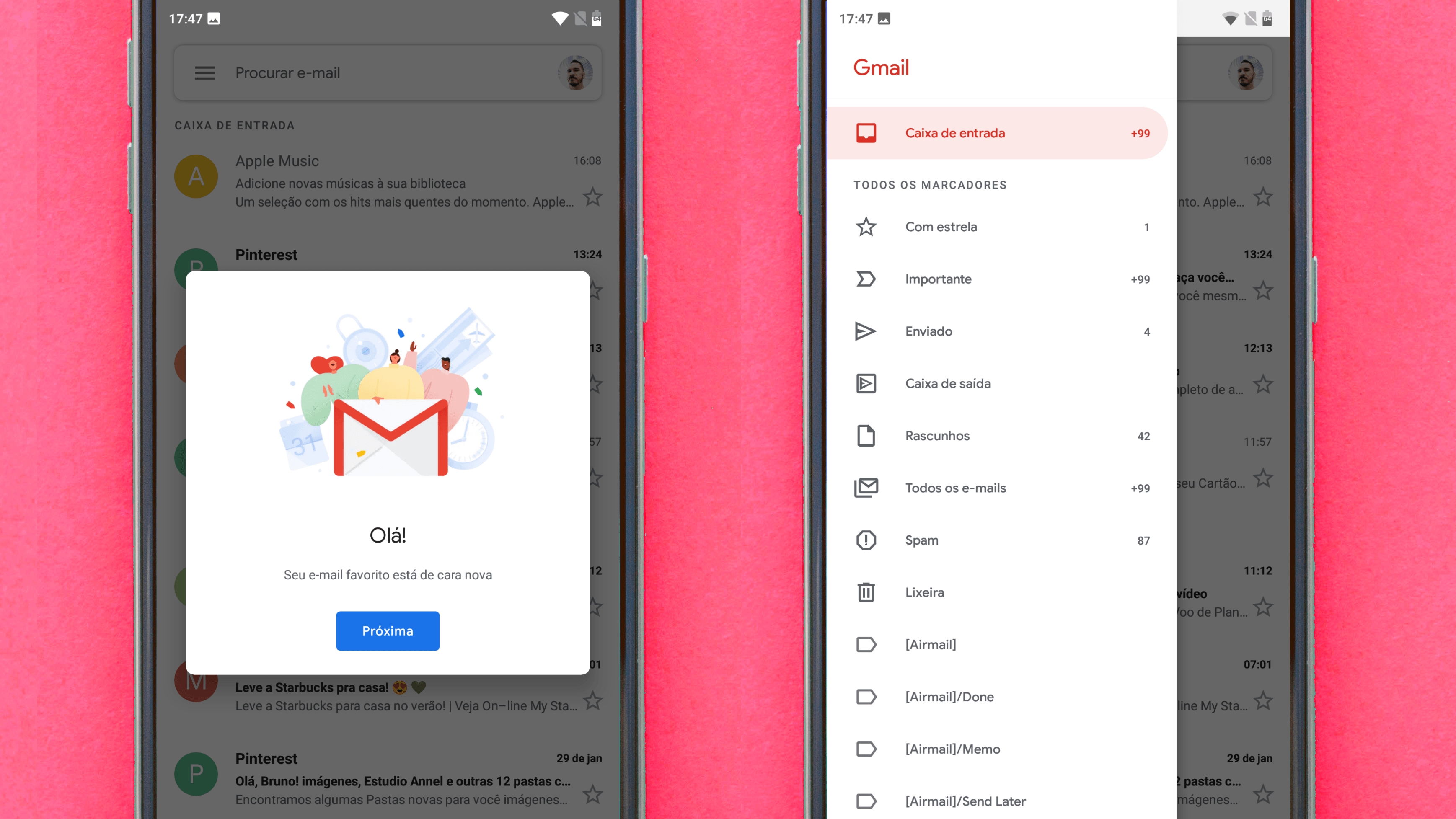 Laadige alla: Gmail saab uue postkasti liidese ja funktsioonid