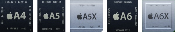 Apple'i protsessorite perekond (A4, A5, A5X, A6 ja A6X)