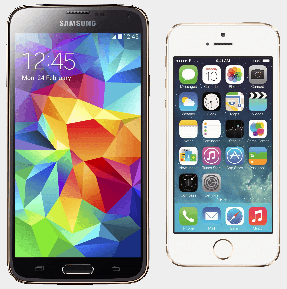 samsung galaxy s5 iphone 5s