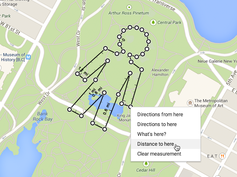 Google Maps arvutab nüüd kaardil olevate punktide vahelised kaugused