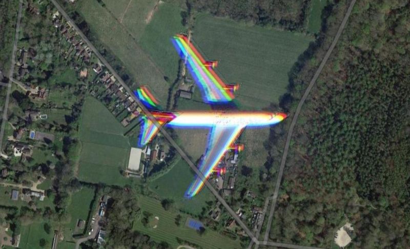 Google Maps jäädvustab lennuki keskel