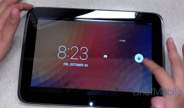Google Nexus 10 jäädvustati videole