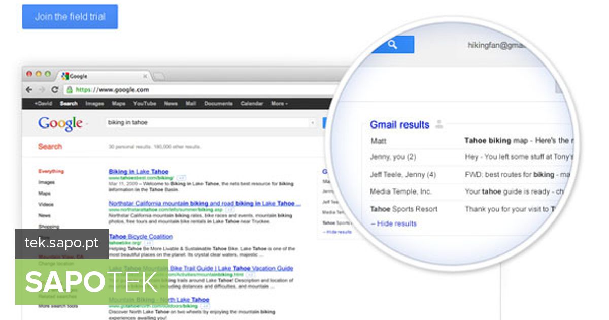 Google läbib otsingumootori otsingu e-posti sisuga
