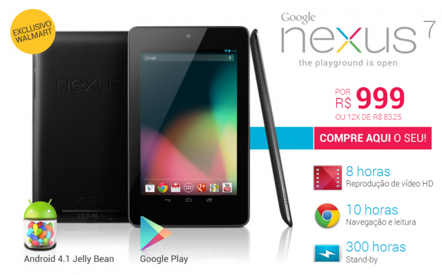Kinnitatud: Nexus 7 naaseb Brasiiliasse 999 R $ eest