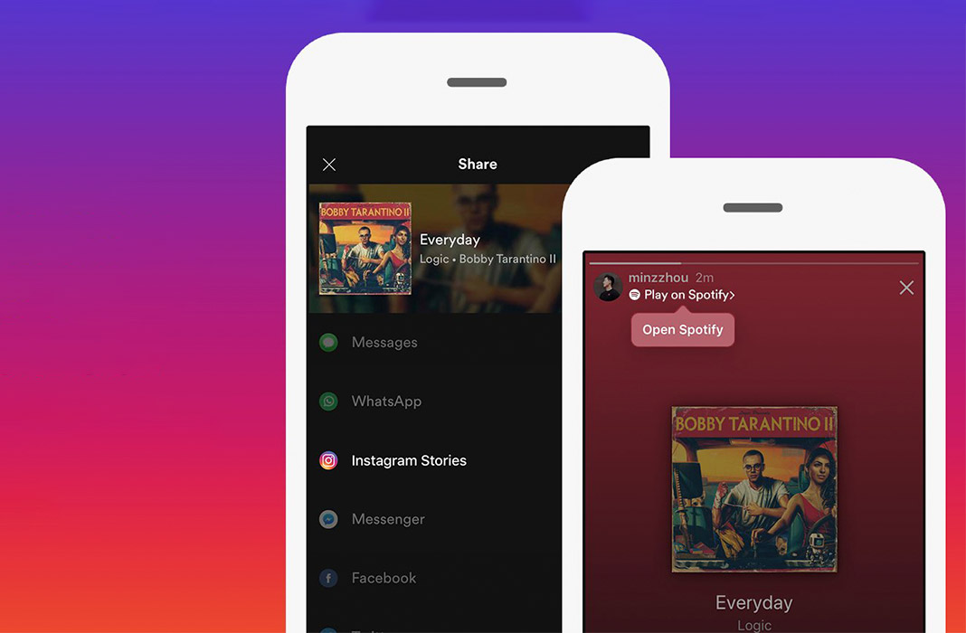 Kuidas jagada Spotify muusikat Instagrami lugudes