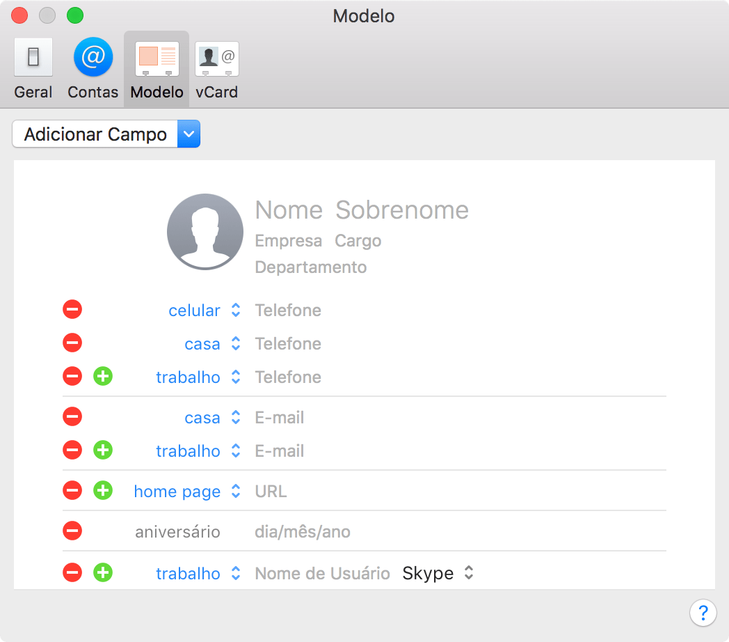 Rakenduse Kontaktid vaikekaardi kohandamine macOS-i jaoks