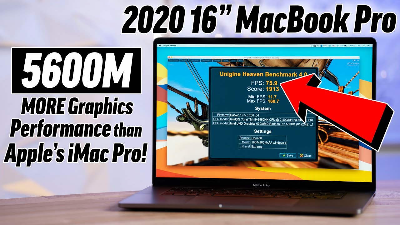 Võrdlusaluseks 16-tolline MacBook Pro koos üllatusega AMD Radeon Pro 5600M GPU